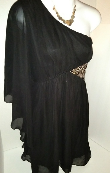 As U Wish chiffon one shoulder dress - Picture 3 of 7